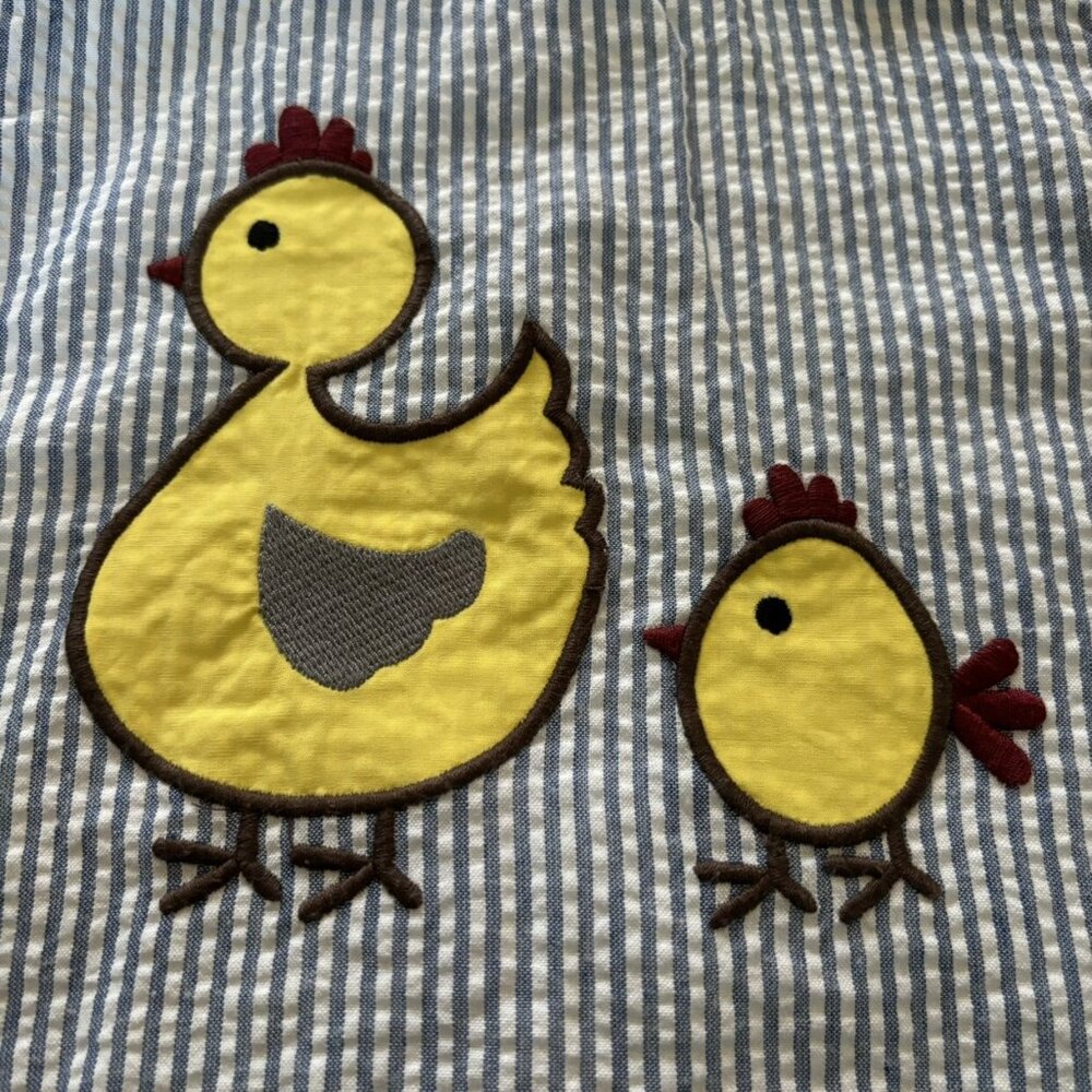 Lil Cactus Chicken Appliqué John John Romper Size 18-24M - Picture 2 of 5
